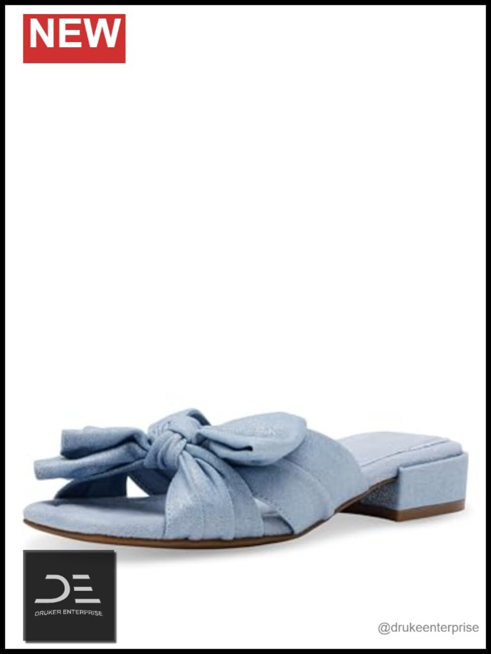 Anne Klein Liz Block Heel Slide Sandals Women's Square Toe Slip On Padded